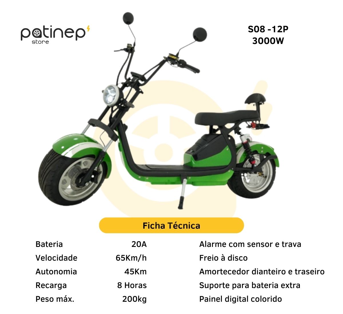Scooter moto elétrica S08 12P